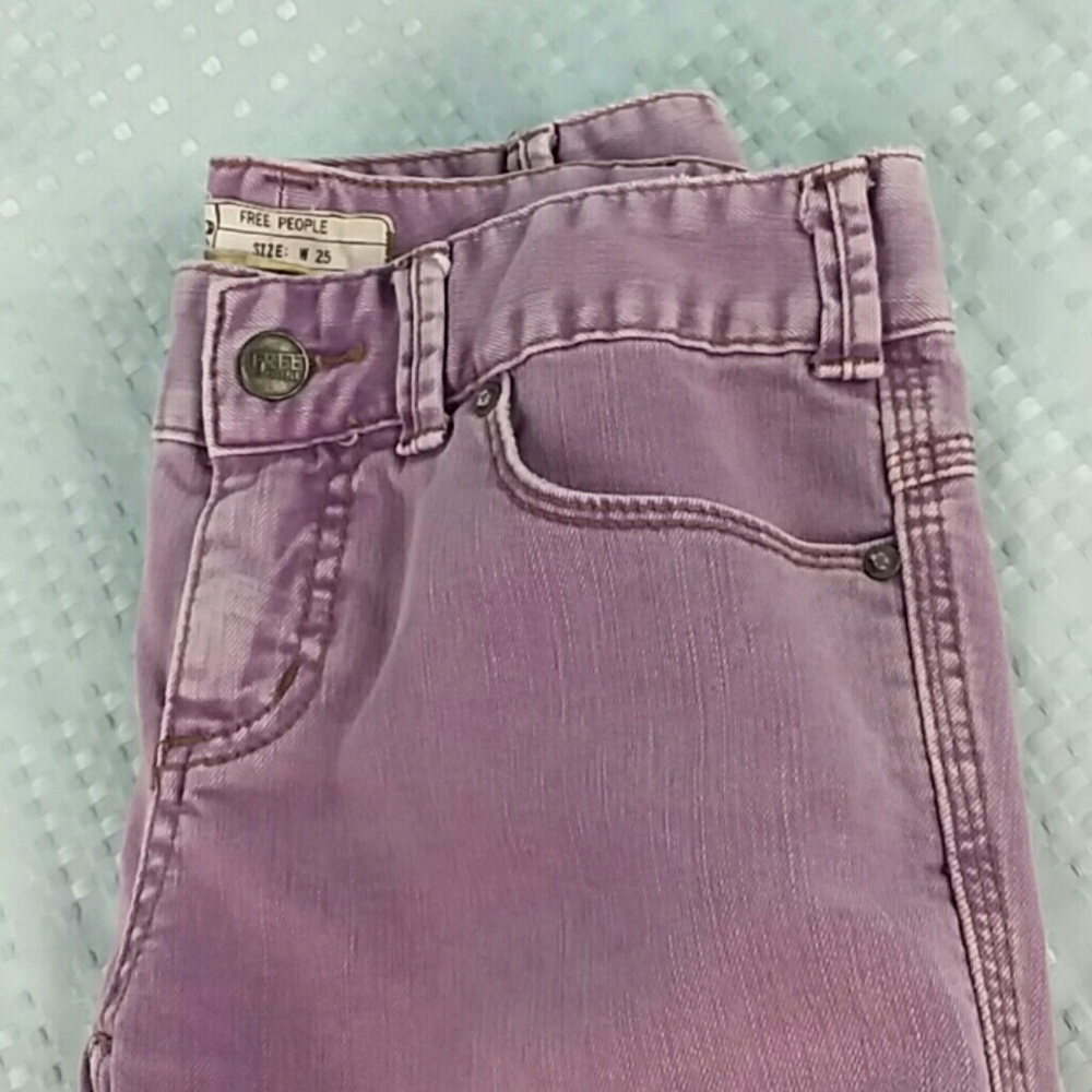 Free People skinny jeans raw hem 25 - Picture 6 of 9